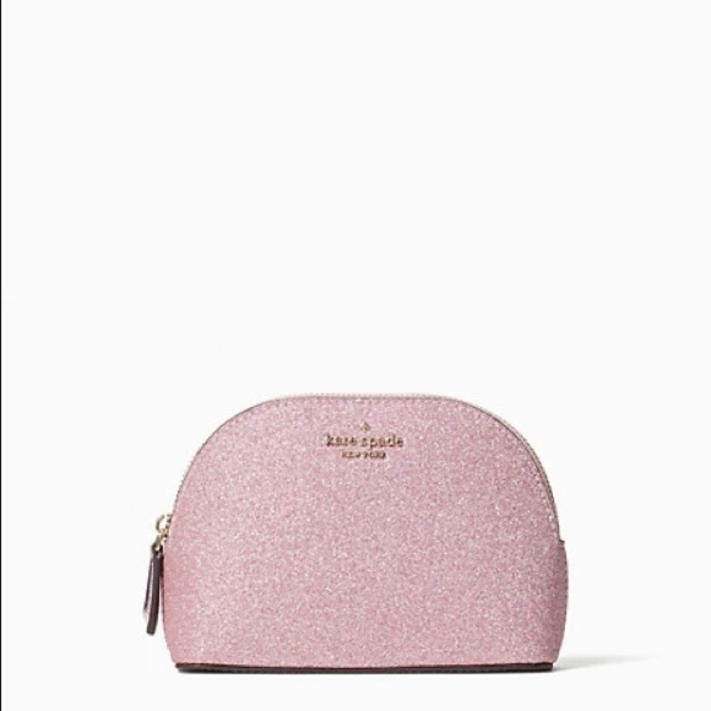 Kate Spade Pink Cosmetic Bag Lola Glitter